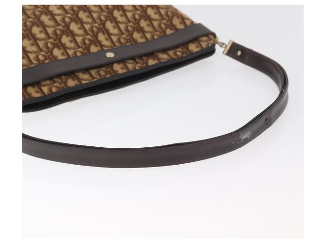 Borsa a Spalla Christian Dior Trotter Canvas Oro Beige Auth 179906 D'oro - vista 7