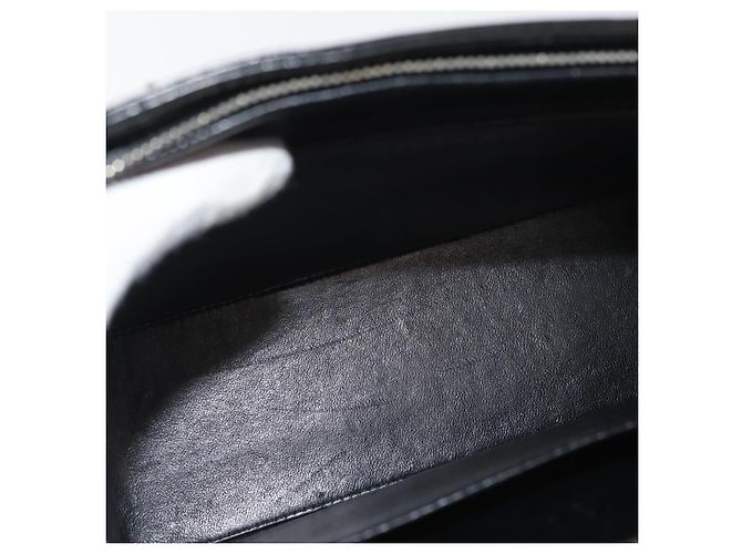 CHANEL Borsa a mano Matelasse con catena in pelle vernice nera argento CC Auth bs35206 Nero - vista 11