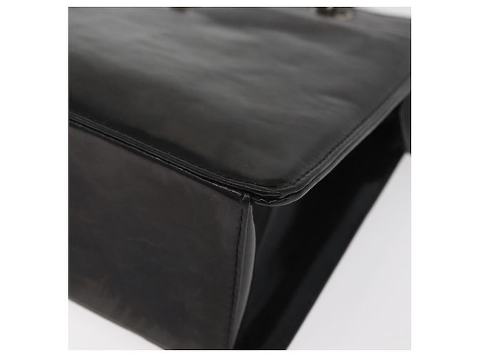 CHANEL Borsa a mano Matelasse con catena in pelle vernice nera argento CC Auth bs35206 Nero - vista 14