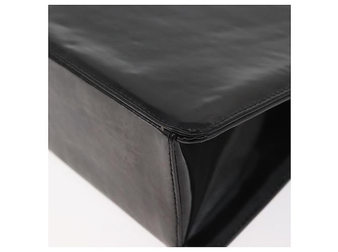 CHANEL Borsa a mano Matelasse con catena in pelle vernice nera argento CC Auth bs35206 Nero - vista 16