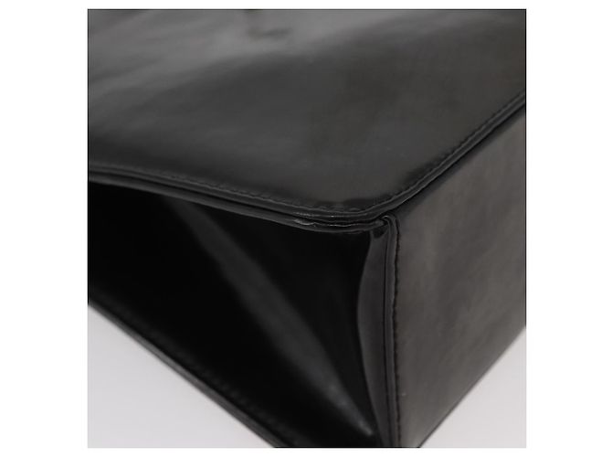 CHANEL Borsa a mano Matelasse con catena in pelle vernice nera argento CC Auth bs35206 Nero - vista 9