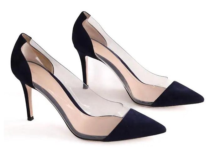 Gianvito Rossi Tacchi blu marina Blu navy - vista 3