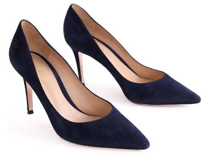 Gianvito Rossi Tacchi blu marina Blu navy - vista 3
