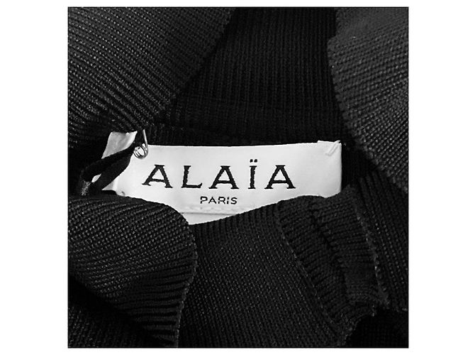 Alaïa Kurzer Alaia Cardigan aus glänzendem Crinoline in Schwarz - Ansicht 4