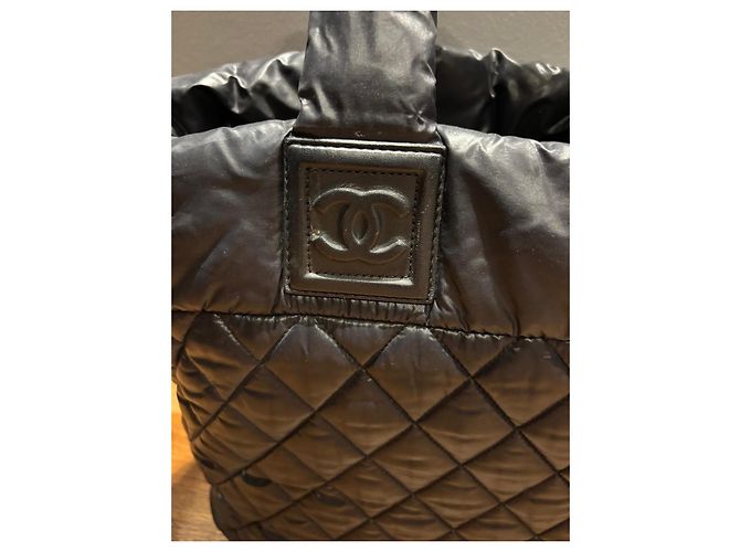 Chanel Borsa Tote in Nylon Trapuntato Nero - vista 5