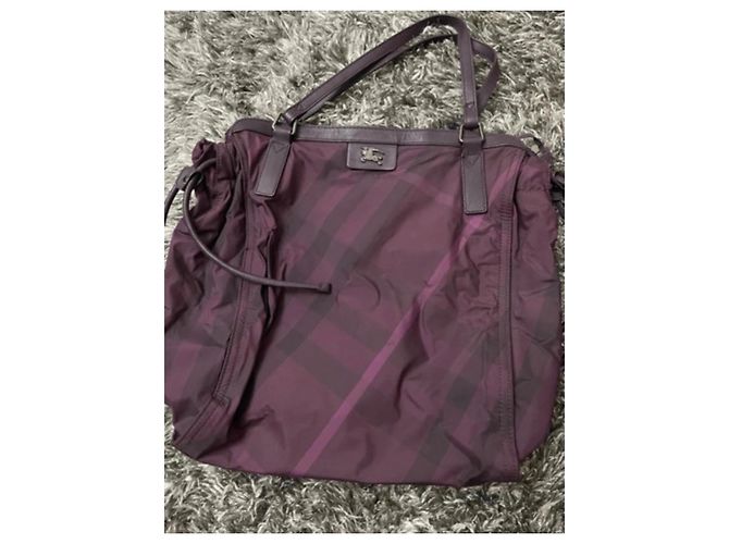 Borsa Tote Burberry in Nylon Viola Porpora - vista 2