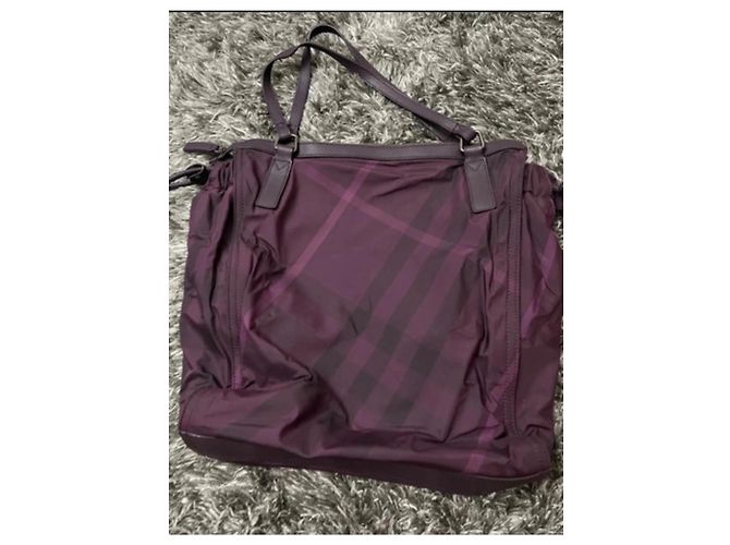 Borsa Tote Burberry in Nylon Viola Porpora - vista 4