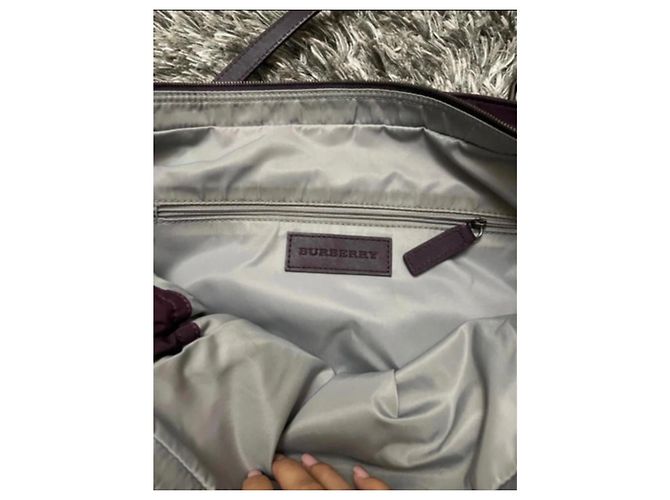 Borsa Tote Burberry in Nylon Viola Porpora - vista 5