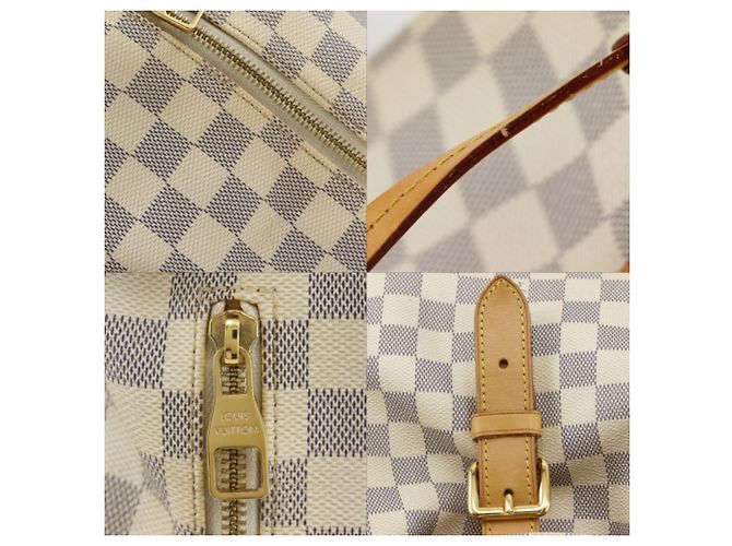 Louis Vuitton Speron Rucksack aus Damier Azur Canvas Weiß - Ansicht 14