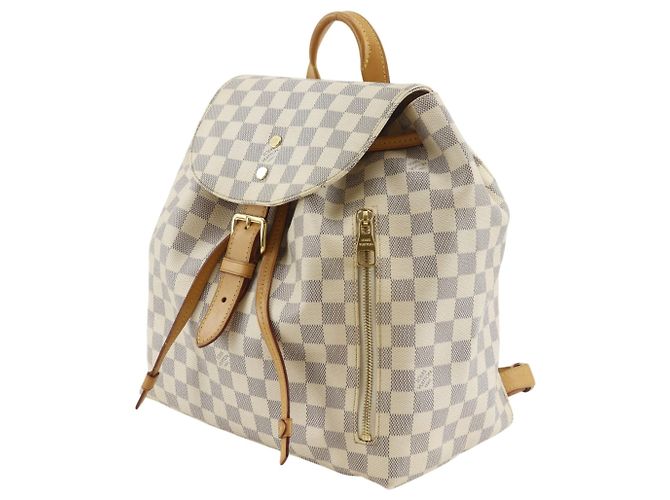 Louis Vuitton Speron Rucksack aus Damier Azur Canvas Weiß - Ansicht 2
