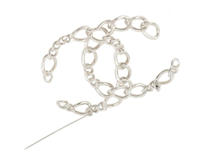 Broche Chanel Coco Mark Prata - vista 3