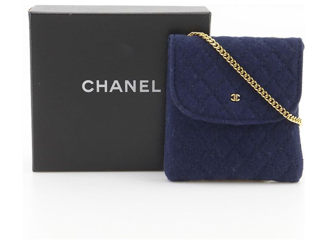 Pochette Chanel Navy Chain Azul marino - vista 16