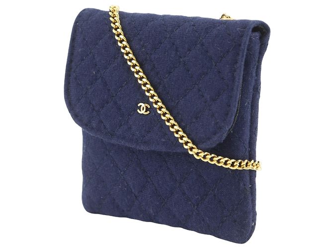 Pochette Chanel Navy Chain Azul marino - vista 2