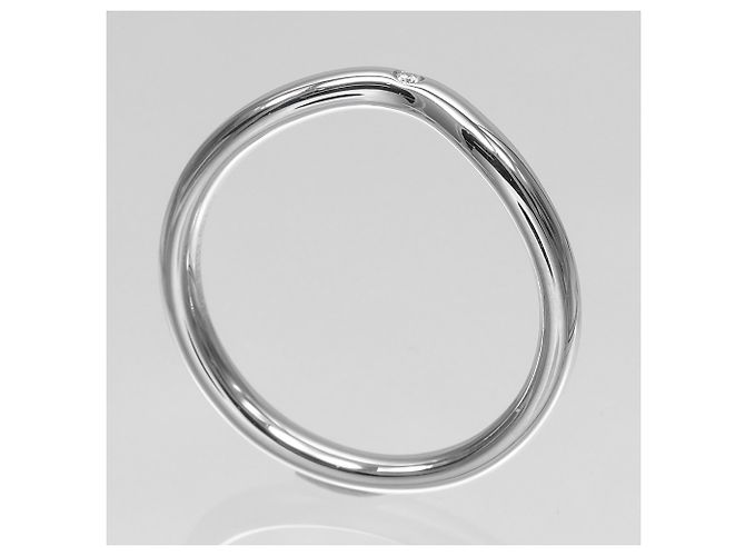 Tiffany & Co. geschwungener Ring aus Platin mit Diamant - Ansicht 3