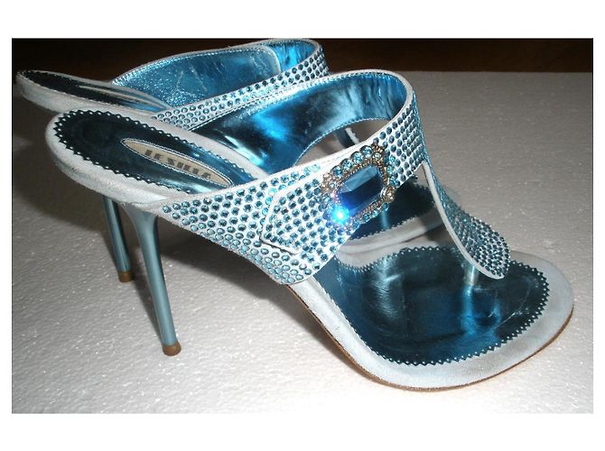 Le Silla Sandali Blue Crystal Embellished - vista 3