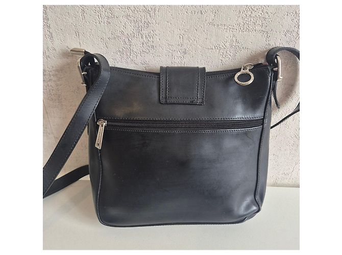 Autre Marque Lancaster Paris Borsa a Tracolla in Pelle Nera Nero - vista 5