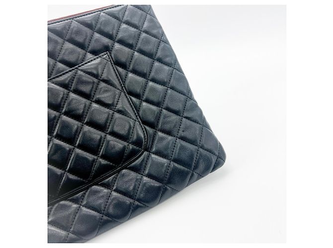Pochette Chanel O Case Camellia Caviar Small Nero - vista 5