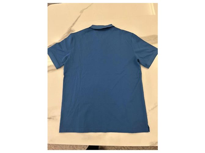 Prada Blue Cotton Logo Polo Shirt - view 3