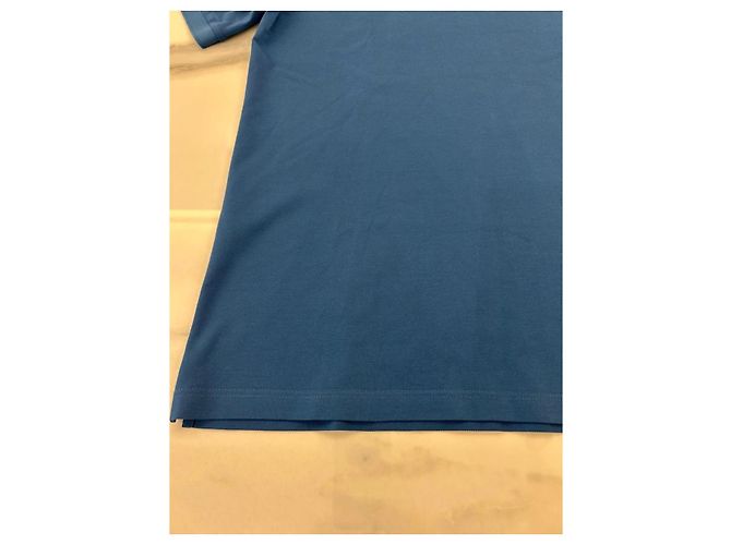 Prada Blue Cotton Logo Polo Shirt - view 5