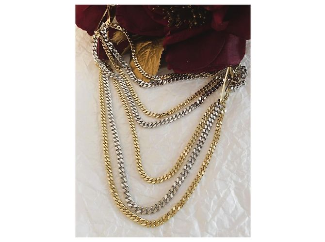 Autre Marque Collana multifilo UNOAERRE in bronzo placcato oro e placcato argento D'oro - vista 10