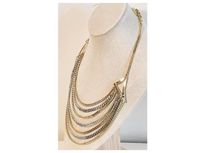 Autre Marque Collana multifilo UNOAERRE in bronzo placcato oro e placcato argento D'oro - vista 9