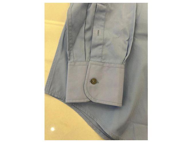Camicia Dolce & Gabbana Martini in Cotone Azzurro Blu chiaro - vista 3