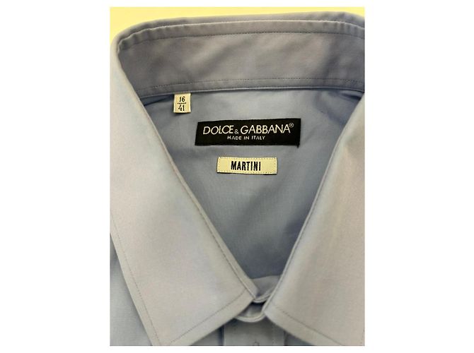 Camicia Dolce & Gabbana Martini in Cotone Azzurro Blu chiaro - vista 4