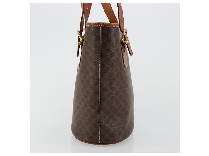 Céline Celine Vintage Macadam Canvas and Leather Marrone - vista 3