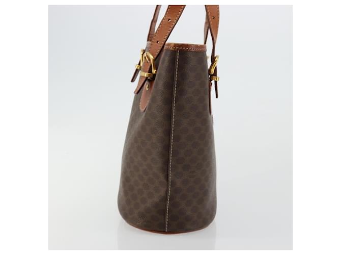 Céline Celine Vintage Macadam Canvas and Leather Marrone - vista 4