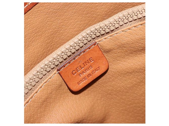 Céline Celine Vintage Macadam Canvas and Leather Marrone - vista 6