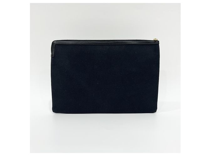 Céline Clutch Celine Canvas Nero - vista 3
