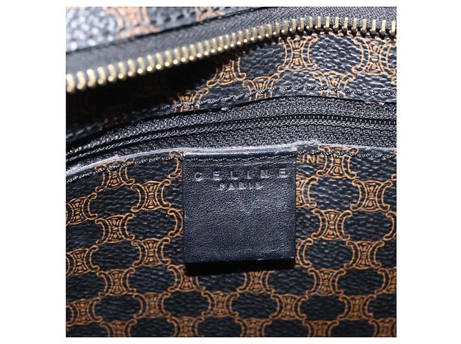 Céline Celine Vintage Macadam Shopper Tote Coated Canvas Medium Black - view 6