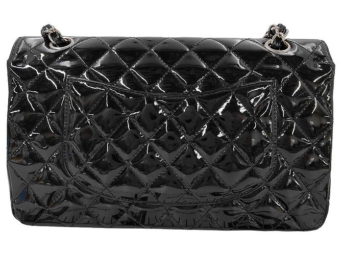 Chanel Timeless - Bolsa Classic Double Flap Matelassê Verniz Médio Preto - vista 2