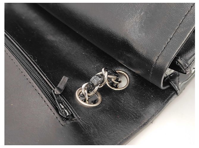 Chanel Timeless - Bolsa Classic Double Flap Matelassê Verniz Médio Preto - vista 6