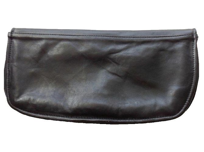 Autre Marque Clutch in pelle nera Nero - vista 2