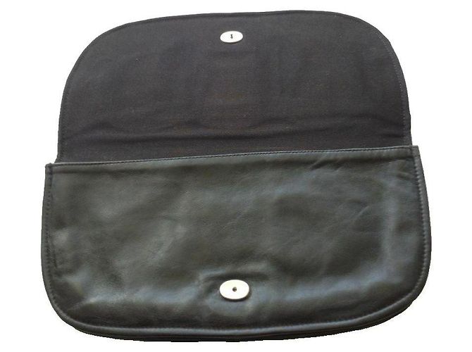 Autre Marque Clutch in pelle nera Nero - vista 3