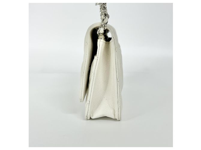 Chanel Chain CC Wallet on Chain Quilted Caviar medium Blanco - vista 5