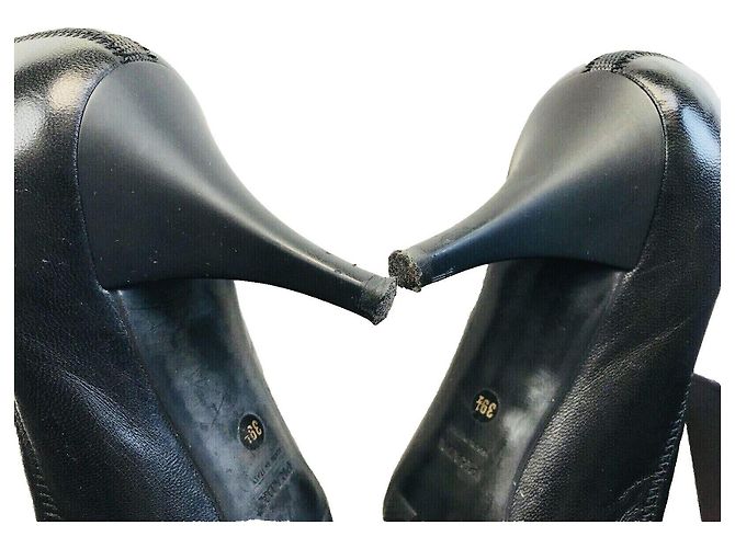 Décolleté a punta in pelle nera Prada Nero - vista 8