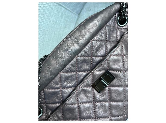 Borsa Chanel 2.55 in pelle metallizzata Rosa Porpora - vista 10