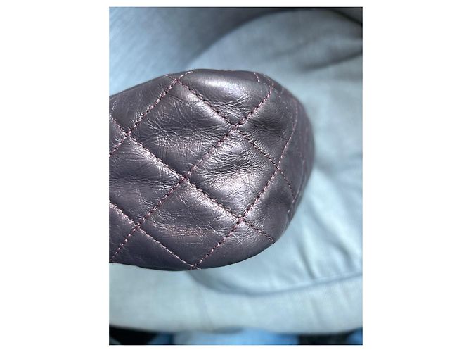 Borsa Chanel 2.55 in pelle metallizzata Rosa Porpora - vista 5