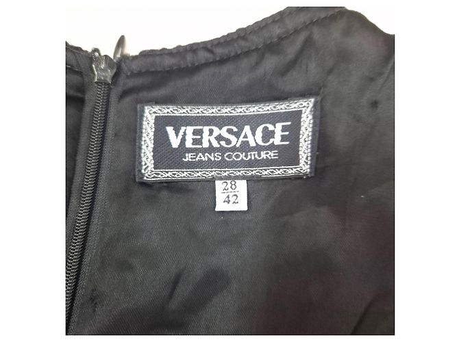 Versace Supermodel-Ära Kleid 1990er Schwarz Weiß - Ansicht 4