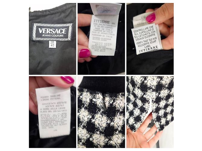 Versace Supermodel-Ära Kleid 1990er Schwarz Weiß - Ansicht 6