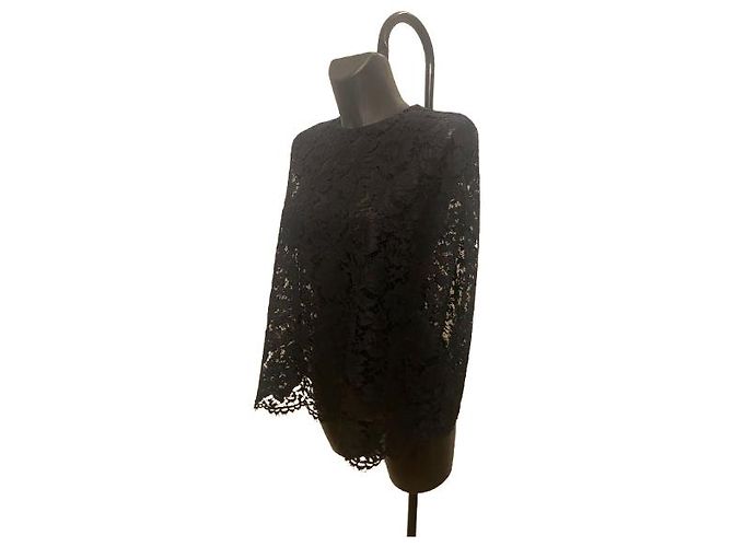 Top in pizzo nero floreale Valentino - vista 2