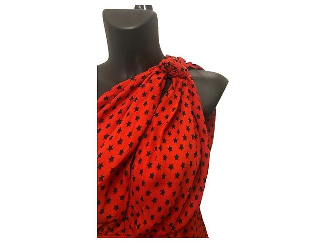 Vestido drapeado Saint Laurent Star Scandal Print (2019) - vista 3