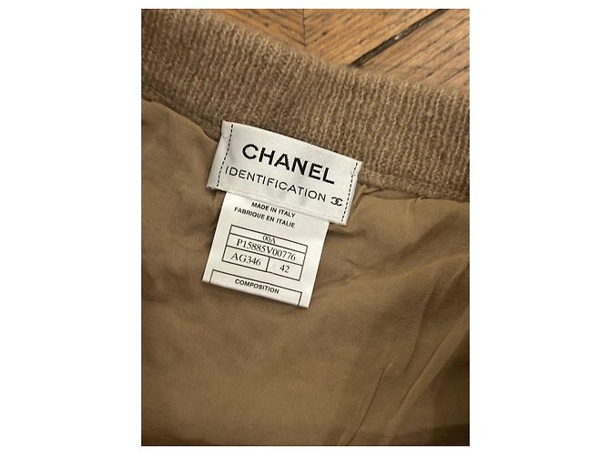 Chanel Falda larga de punto beige - vista 4