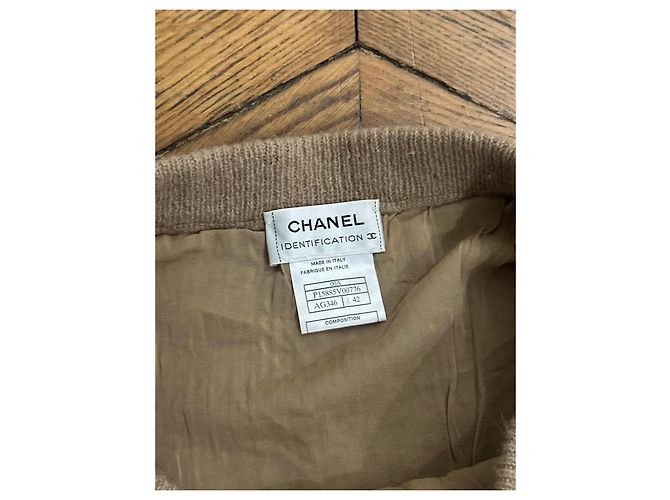 Chanel Falda larga de punto beige - vista 6