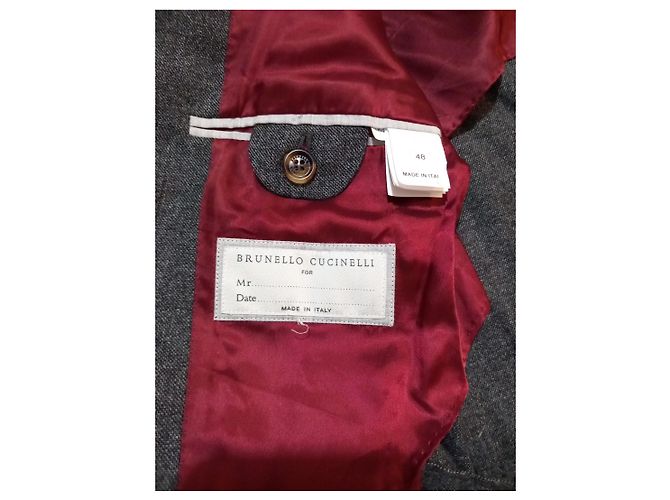 Giacca Brunello Cucinelli in misto cashmere e seta Grigio - vista 11