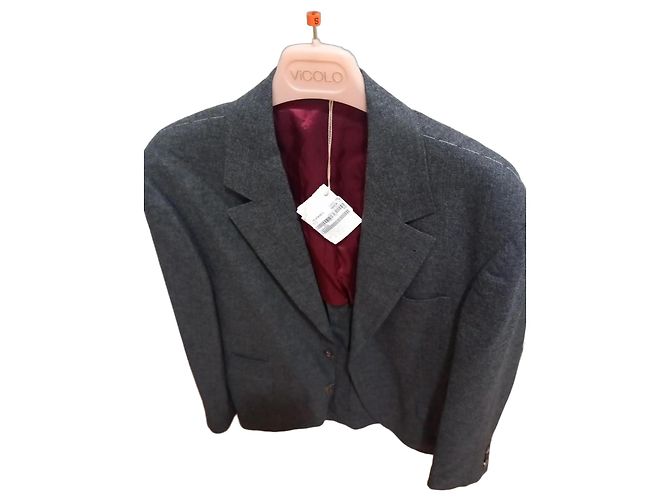 Giacca Brunello Cucinelli in misto cashmere e seta Grigio - vista 2