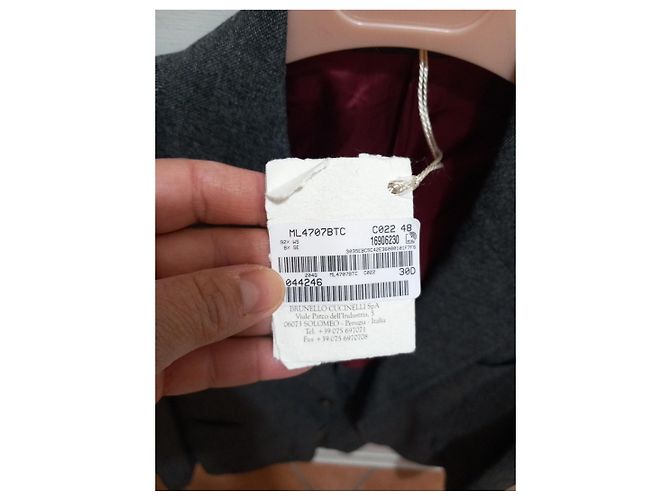 Giacca Brunello Cucinelli in misto cashmere e seta Grigio - vista 4
