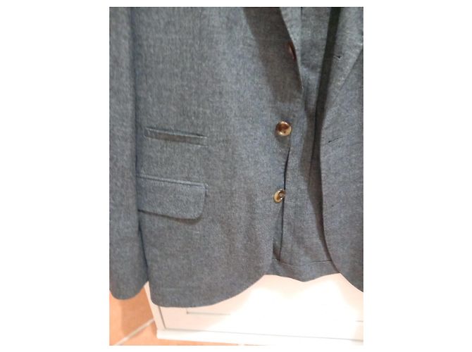Giacca Brunello Cucinelli in misto cashmere e seta Grigio - vista 5